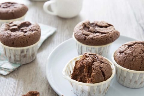 Muffins ultra moelleux au chocolat noir – sans gluten sans lactose