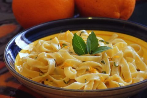 Tagliatelles au basilic et à l’orange