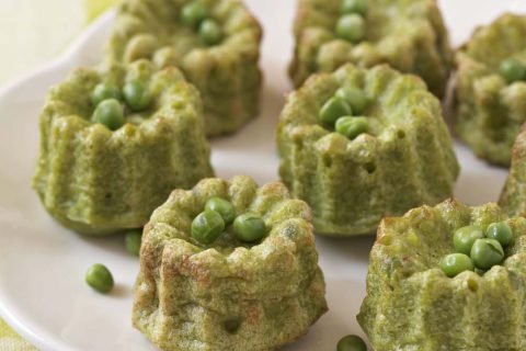 Bouchées fondantes aux petits pois et au comté