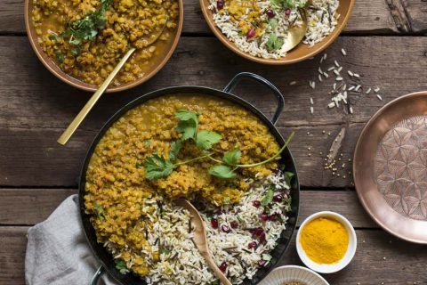 Dhal de lentilles corail aux épices