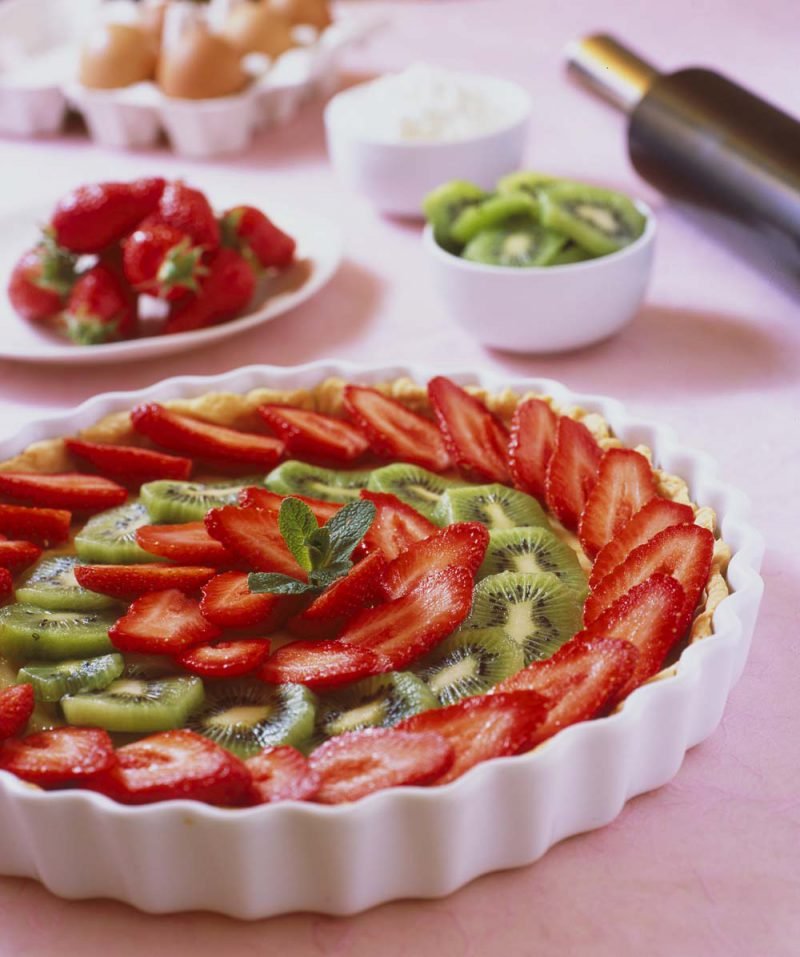 Sublime tarte aux fraises et aux kiwis