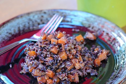 Risotto de riz noir et lentilles, courge Butternut