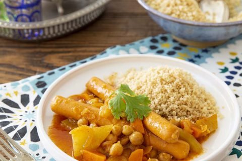 Couscous végétarien aux saucisses