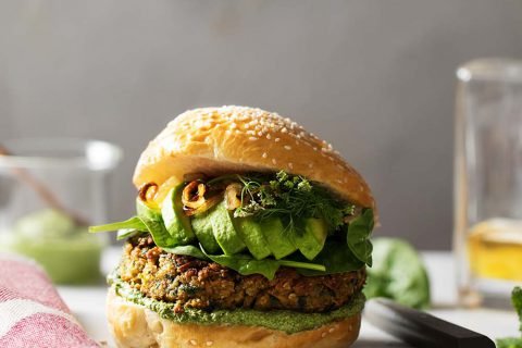 Burger veggie au chutney de coriandre