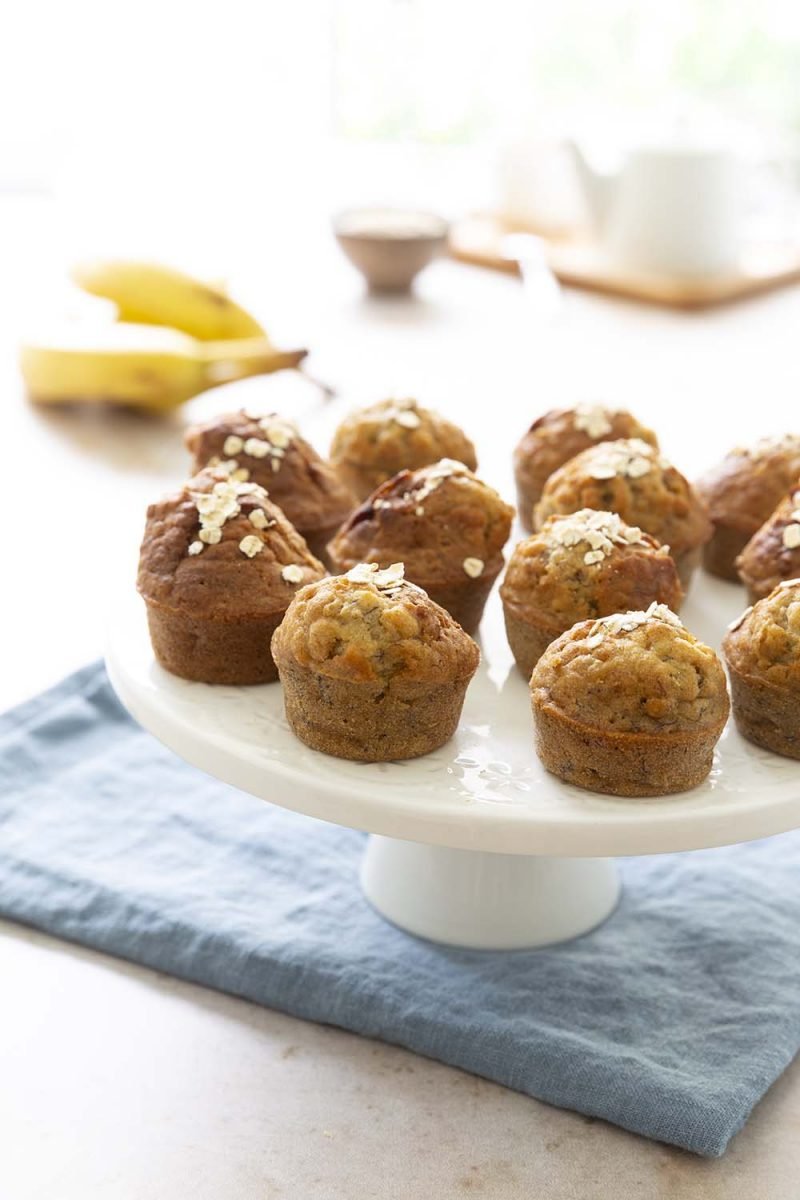 Minis muffins à la banane et aux flocons d’avoine – sans lactose