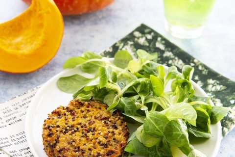 Galettes au fromage, courge et quinoa