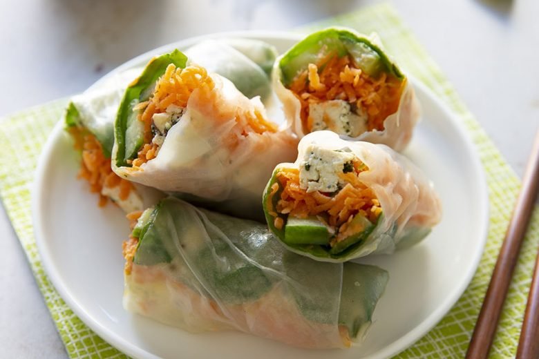 Recette Rouleaux de printemps au tofu épinards noisettes